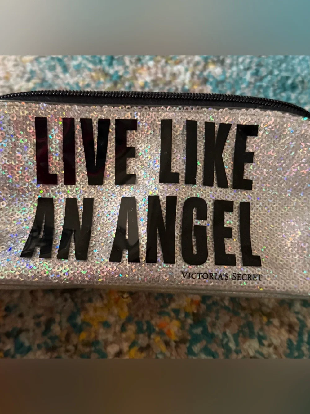 Set of Two Victoria's Secret Vinyl Cosmetic Bags